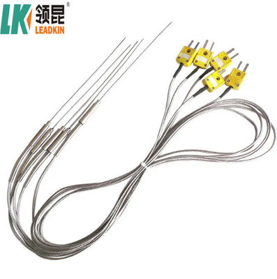 Sonde Sensor Suhu Termokopel Terisolasi Mineral Tipe K dengan Konektor
