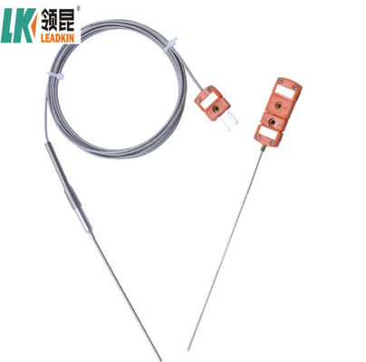 Sonde suhu termokopel tipe K dengan NiCr-NiSi / NiCr-NiAl sheath untuk kisaran suhu hingga 400 °C